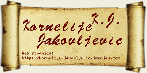 Kornelije Jakovljević vizit kartica